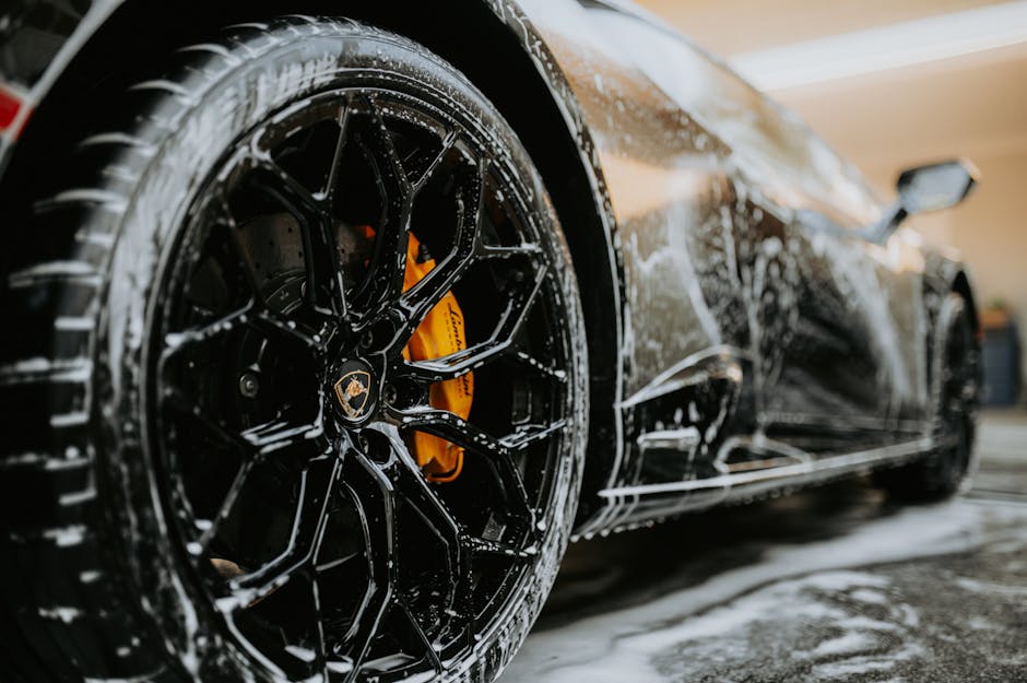 Premium hand car wash service in action